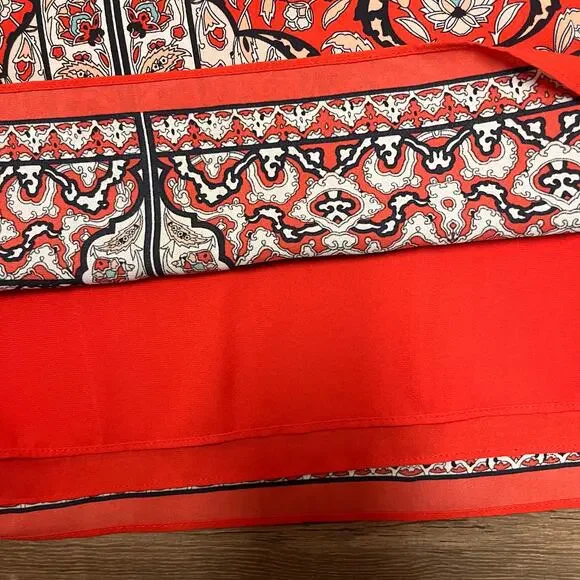 Max Studio Boho Medallion Print Sleeveless Blouse Red Tank Top L Resort Summer - Picture 6 of 10